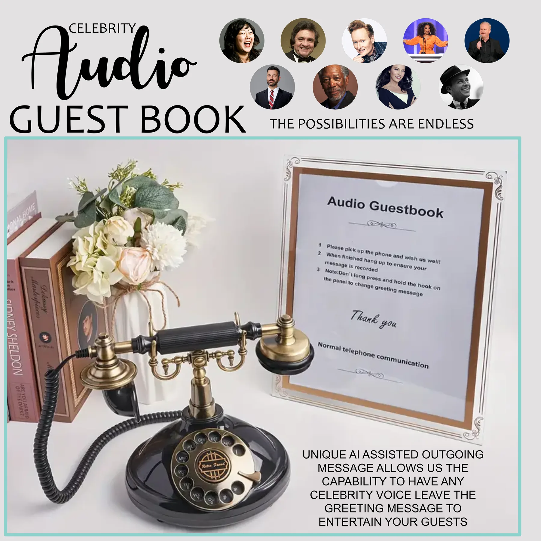 Celebrity Audio Guestbook display