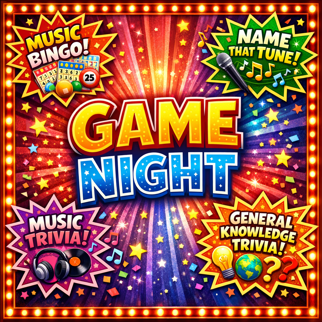 DJ Betty Game Night featuring Music Bingo, Name That Tune, Music Trivia and General Knowledge Trivia