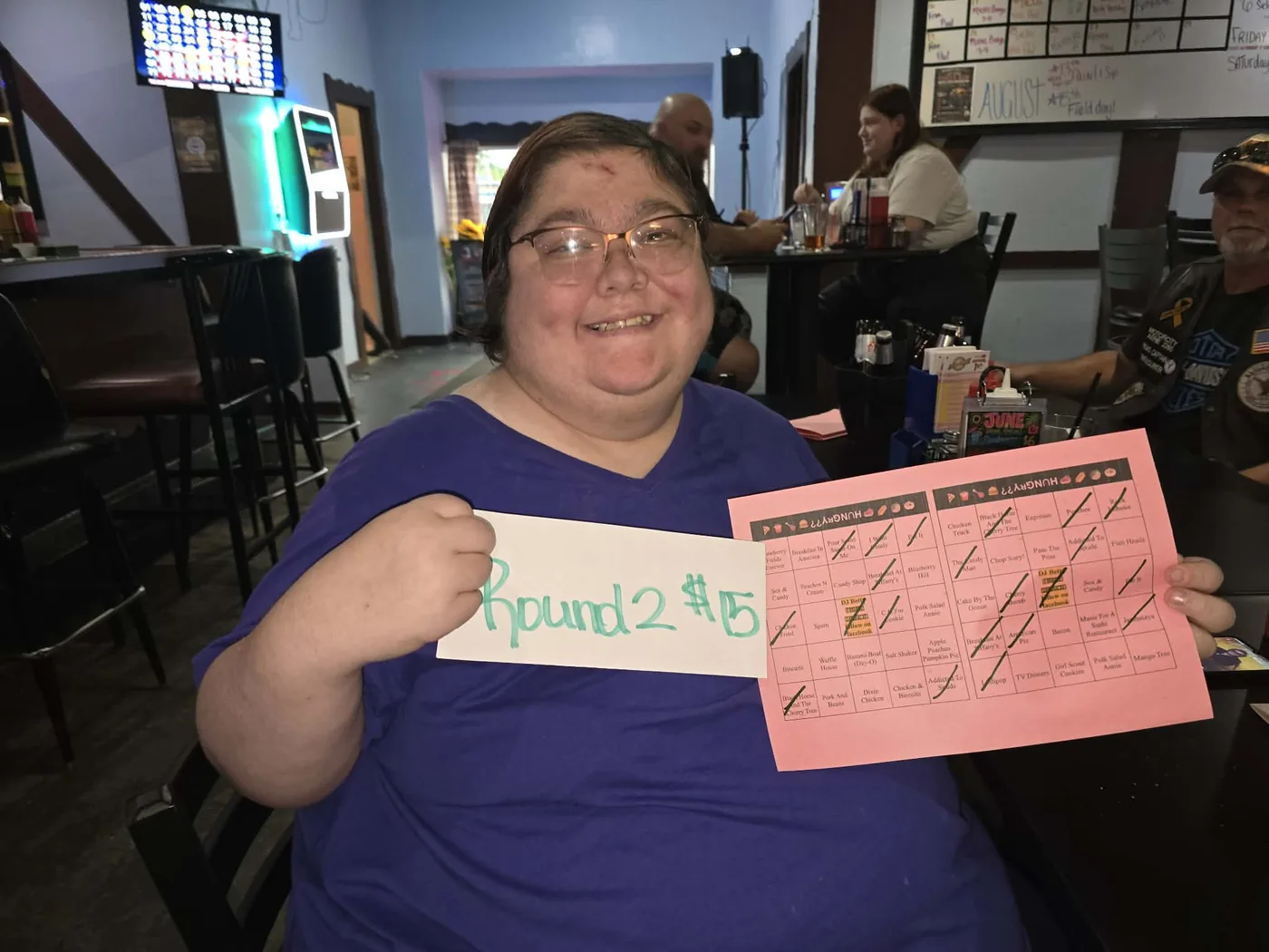 Round two Music Bingo winner at Brown Flannel Tavern in Westland, Michigan