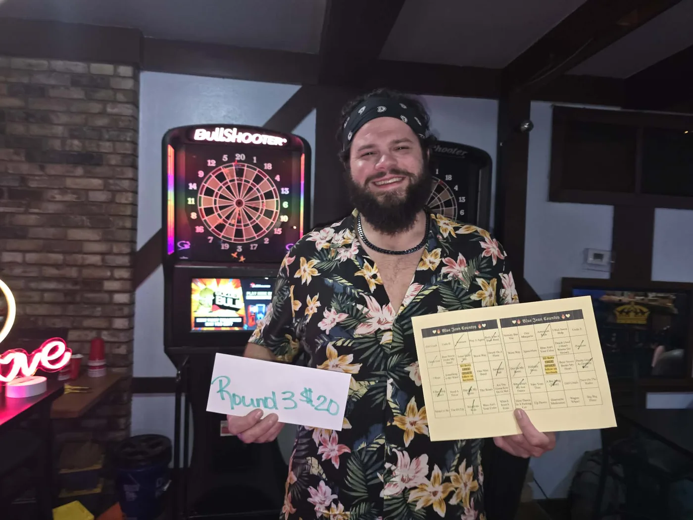Round three Music Bingo winner at Brown Flannel Tavern in Westland, Michigan